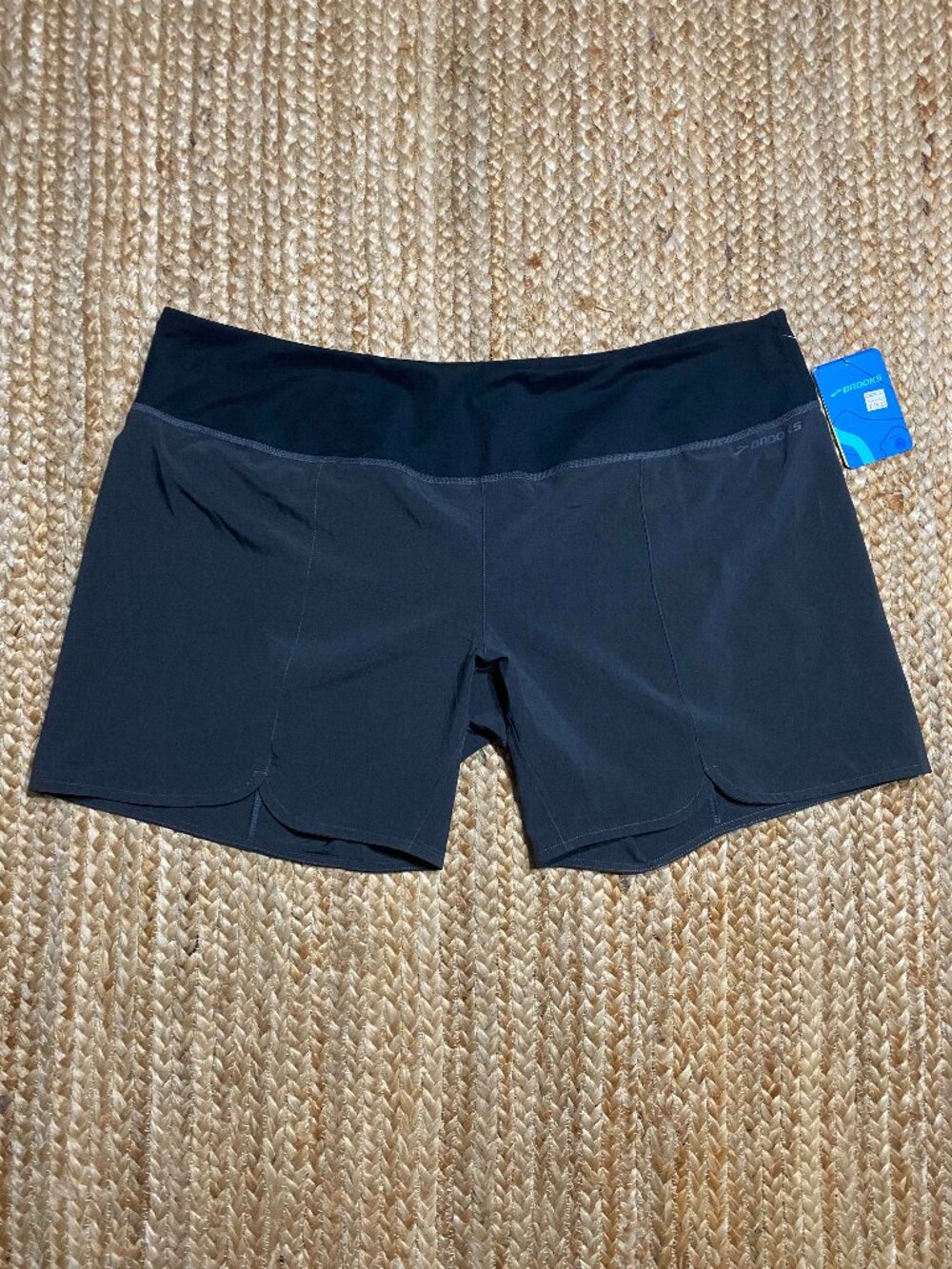NWT Brooks Women's Running Shorts XXL Gray Black Athletic Trail Running Lined